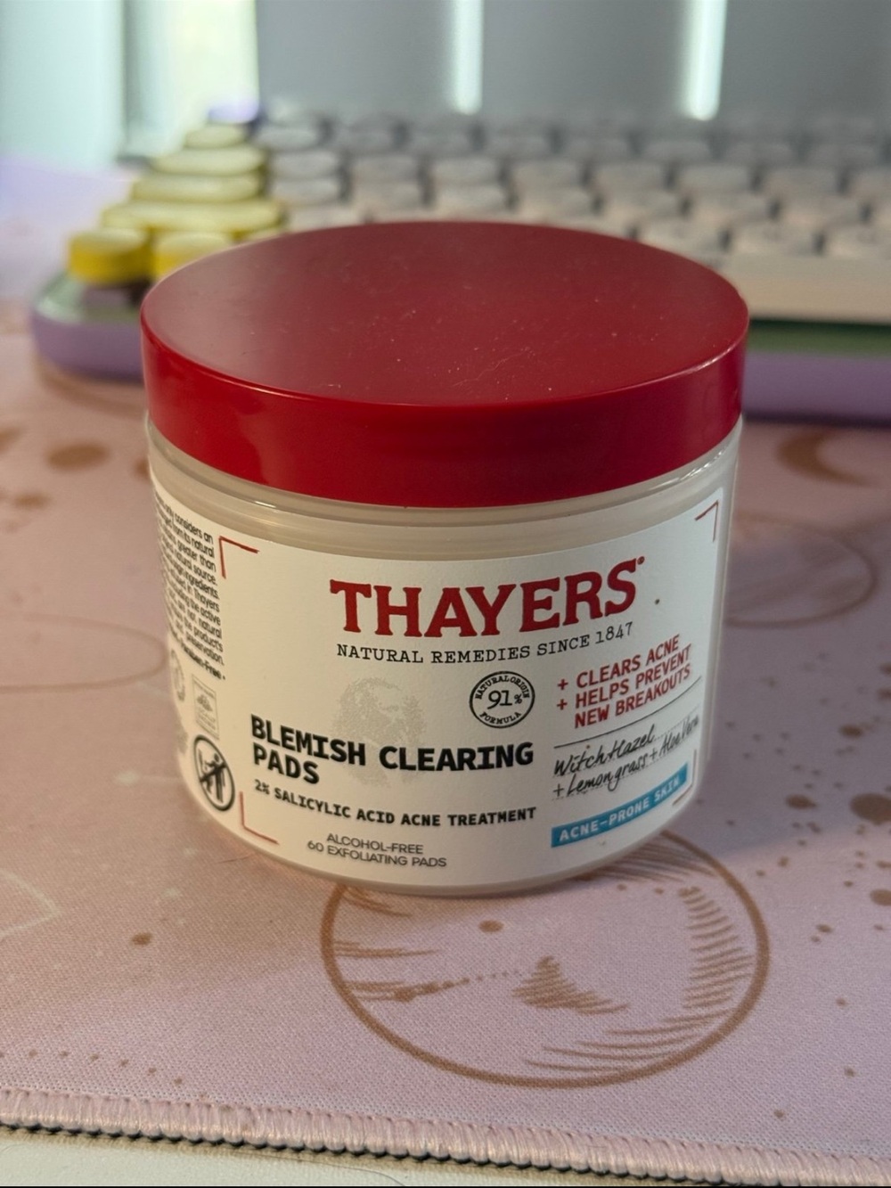 Thayers Blemish Clearing Acne Pads,2% Salicylic Acid Acne Treatment for Face NEW